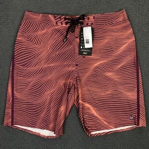 Outerknown Apex Swim Trunk Mens size 33 Wave Print Beach Surf Board Shorts NWT